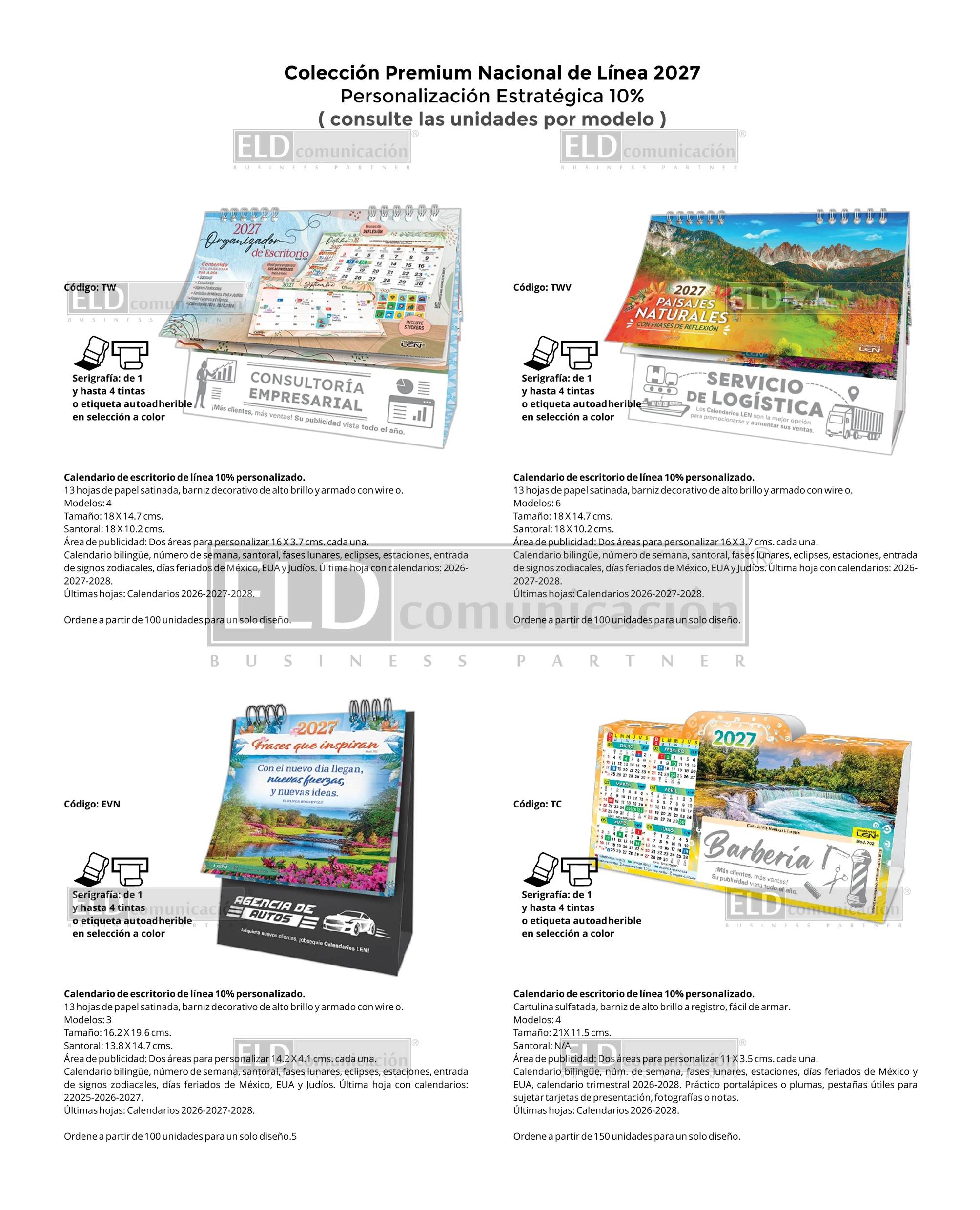 Calendarios Colección Premium Nacional de Línea 2027 02