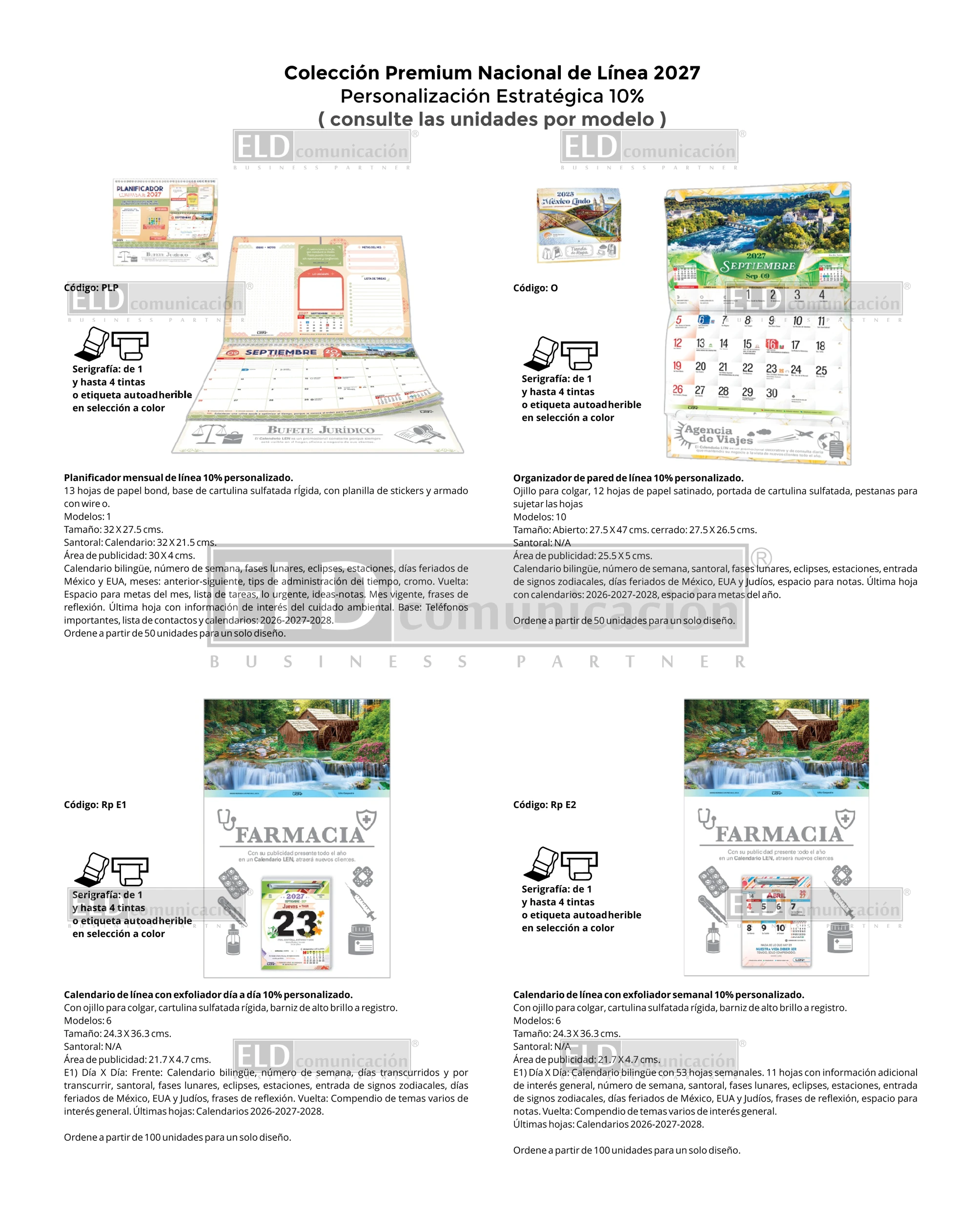 Calendarios Colección Premium Nacional de Línea 2027 03