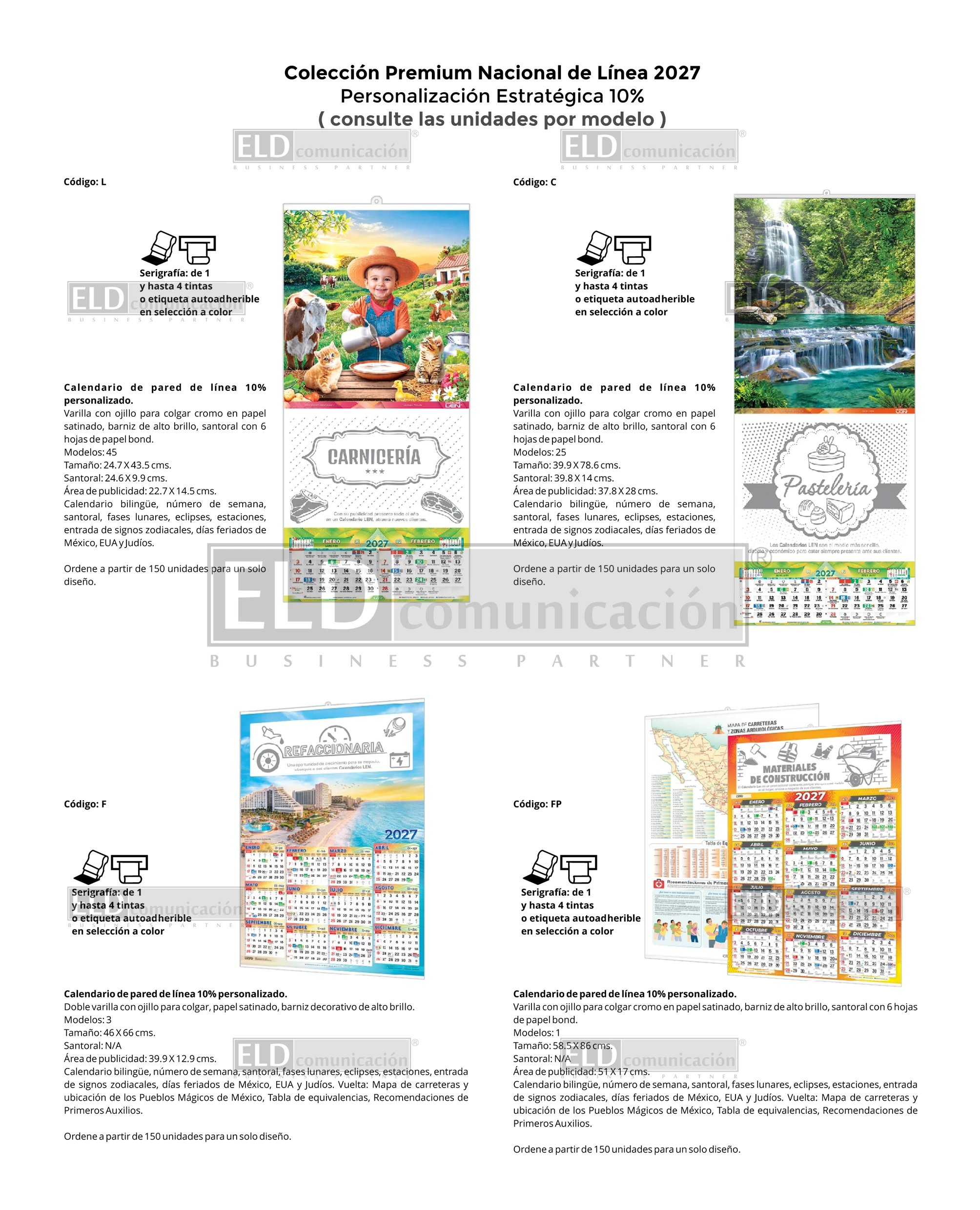 Calendarios Colección Premium Nacional de Línea 2027 07