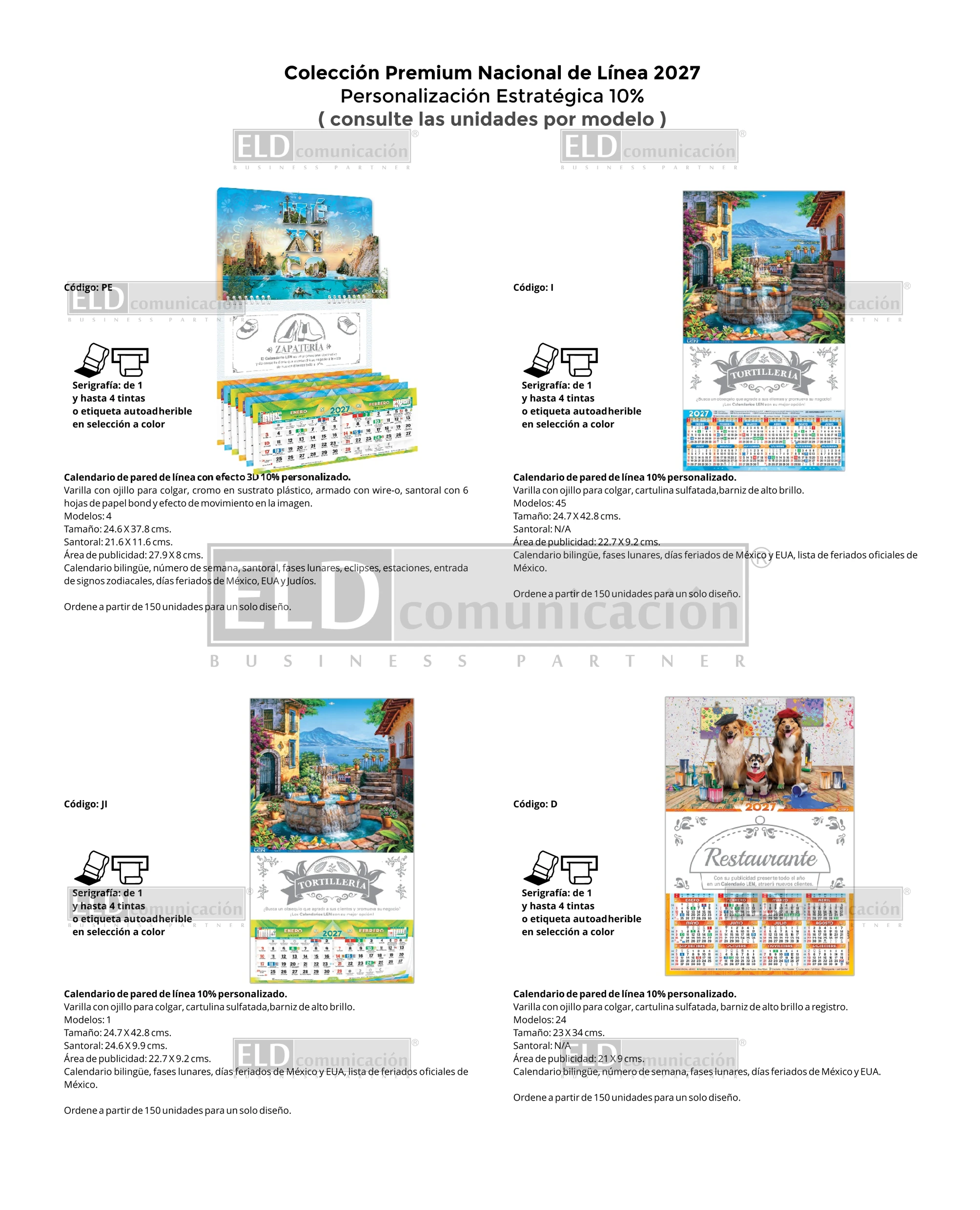 Calendarios Colección Premium Nacional de Línea 2027 08