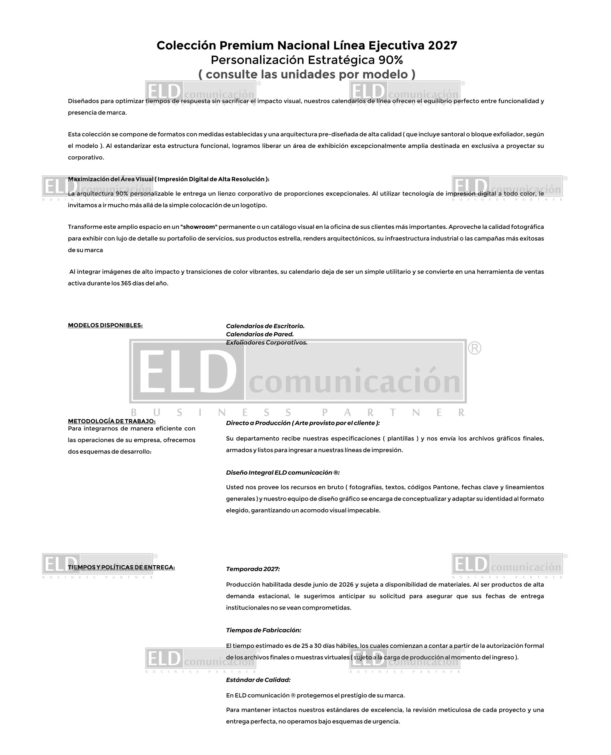 Calendarios Colección Premium Nacional Línea Ejecutiva 2027 01