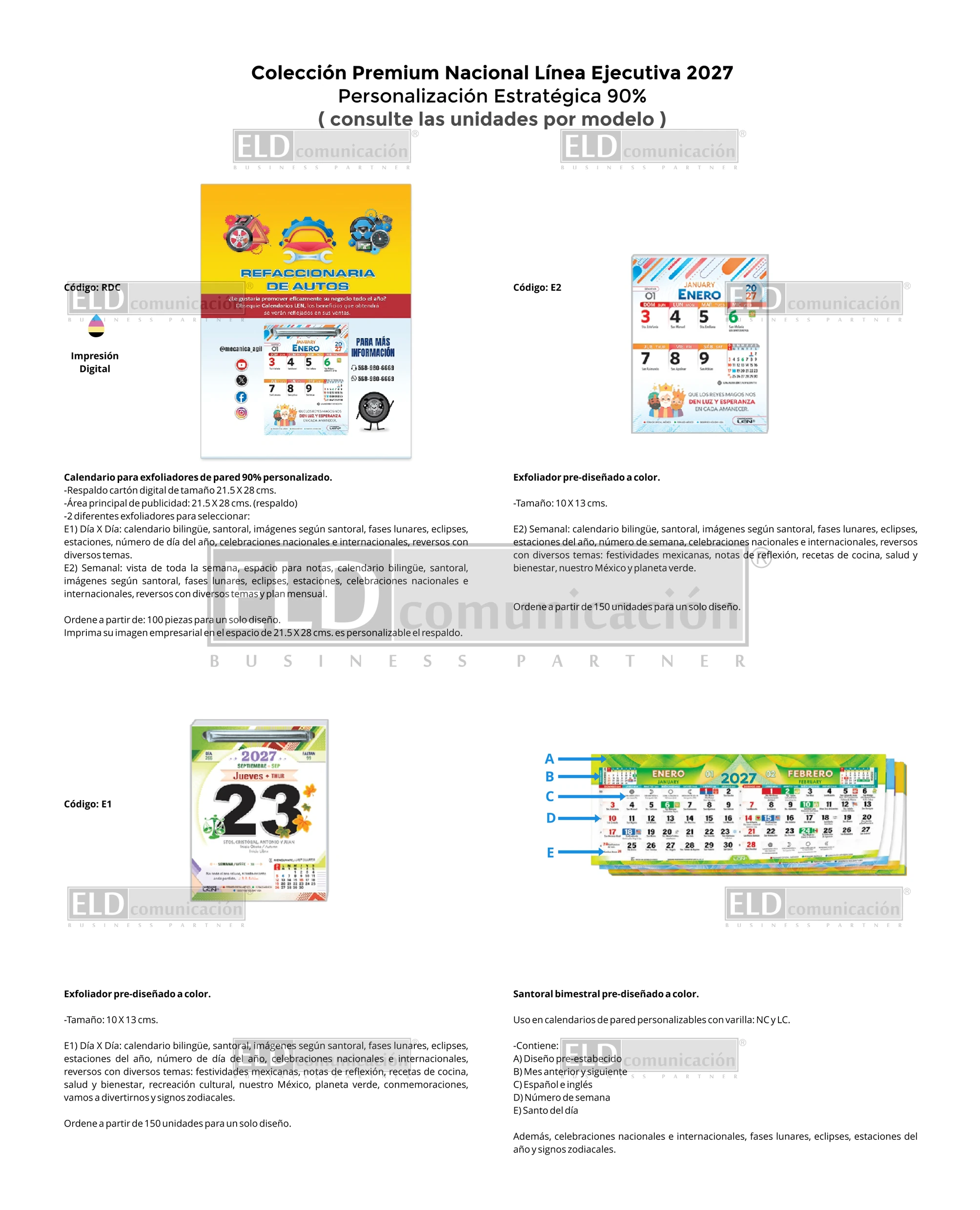 Calendarios Colección Premium Nacional Línea Ejecutiva 2027 06