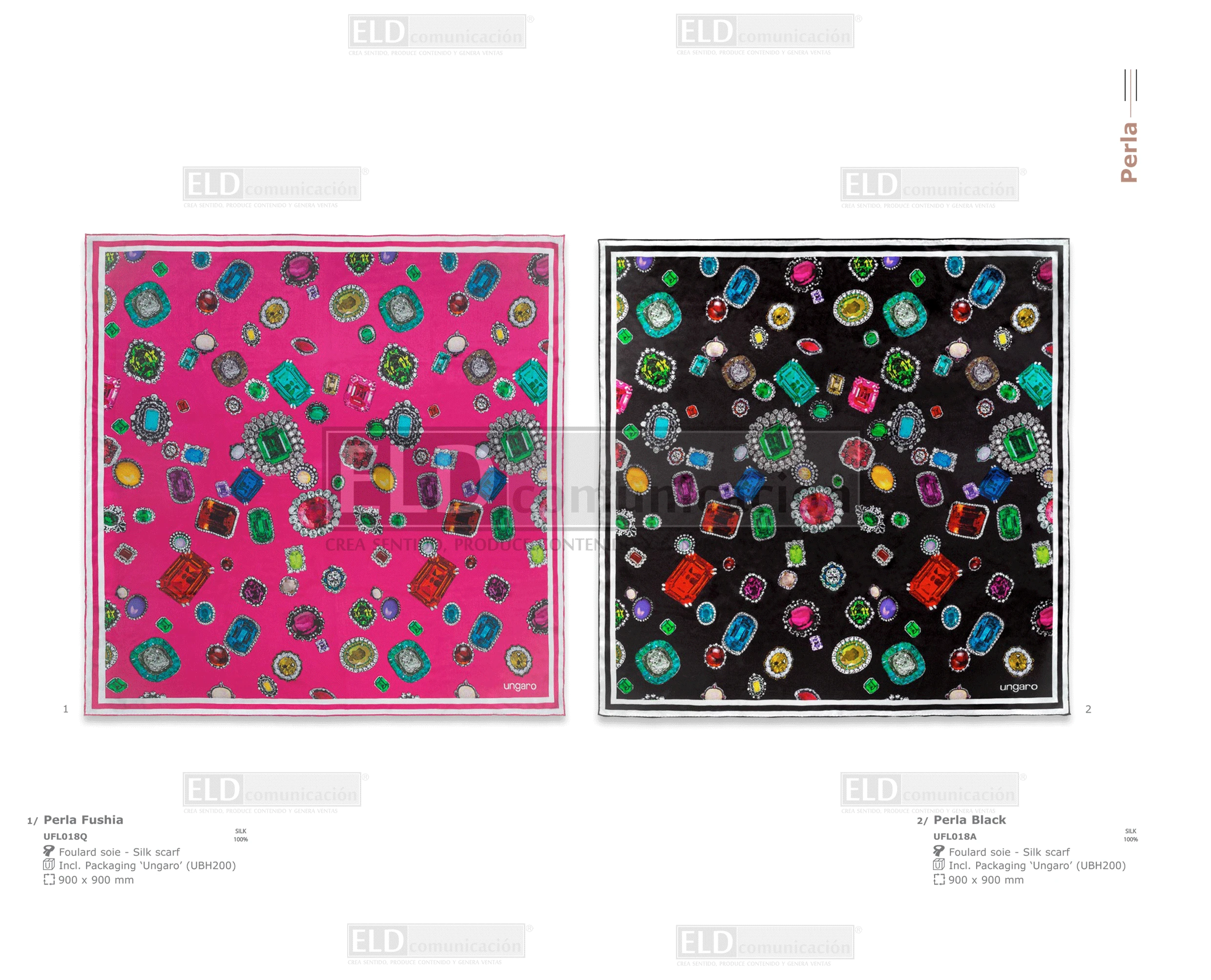 Pañuelos de seda Perla Fushia de Ungaro