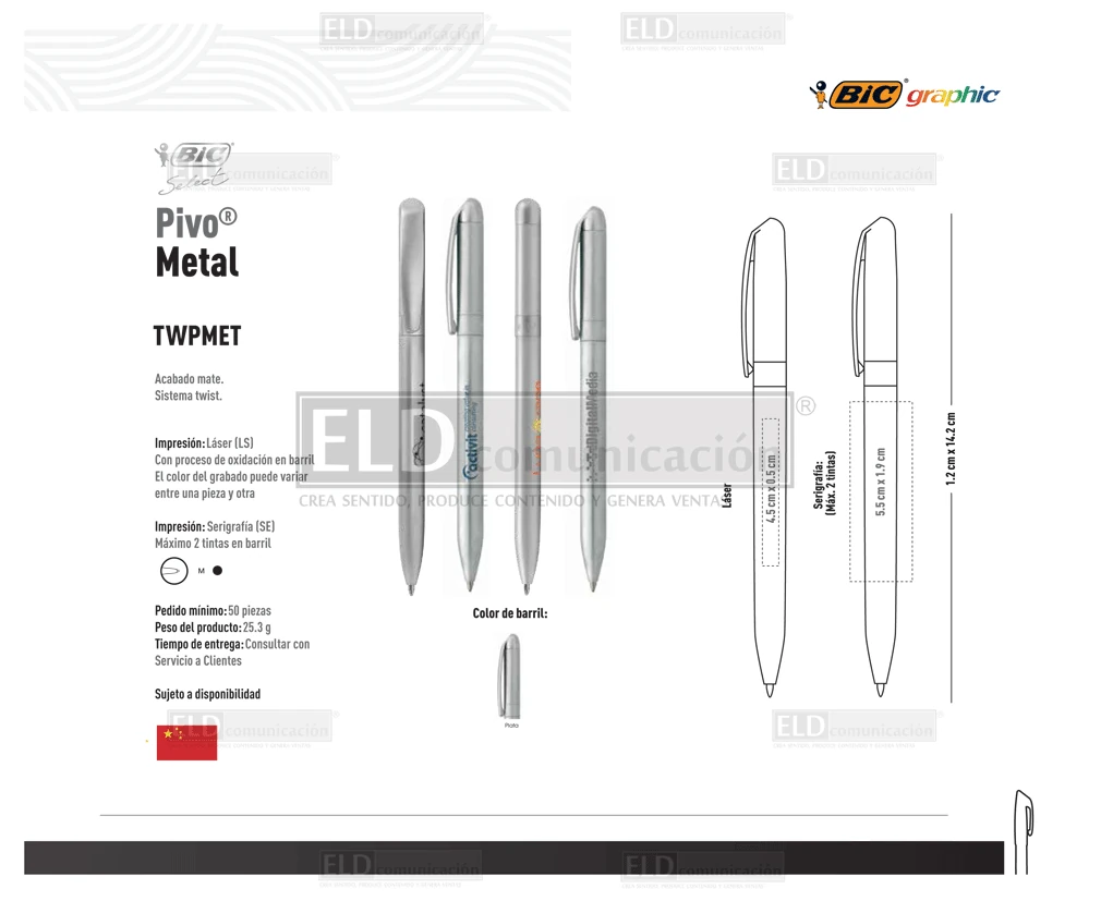 Bolígrafos Pivo Metal BIC Select