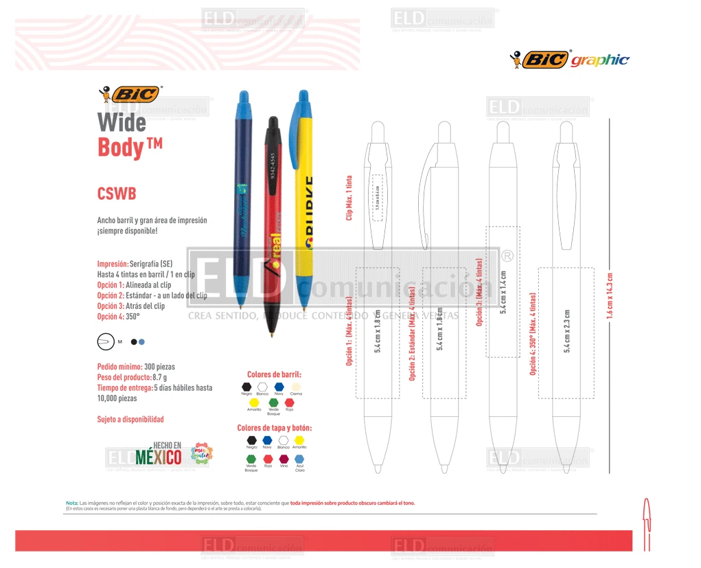 Bolígrafos Wide Body de BIC