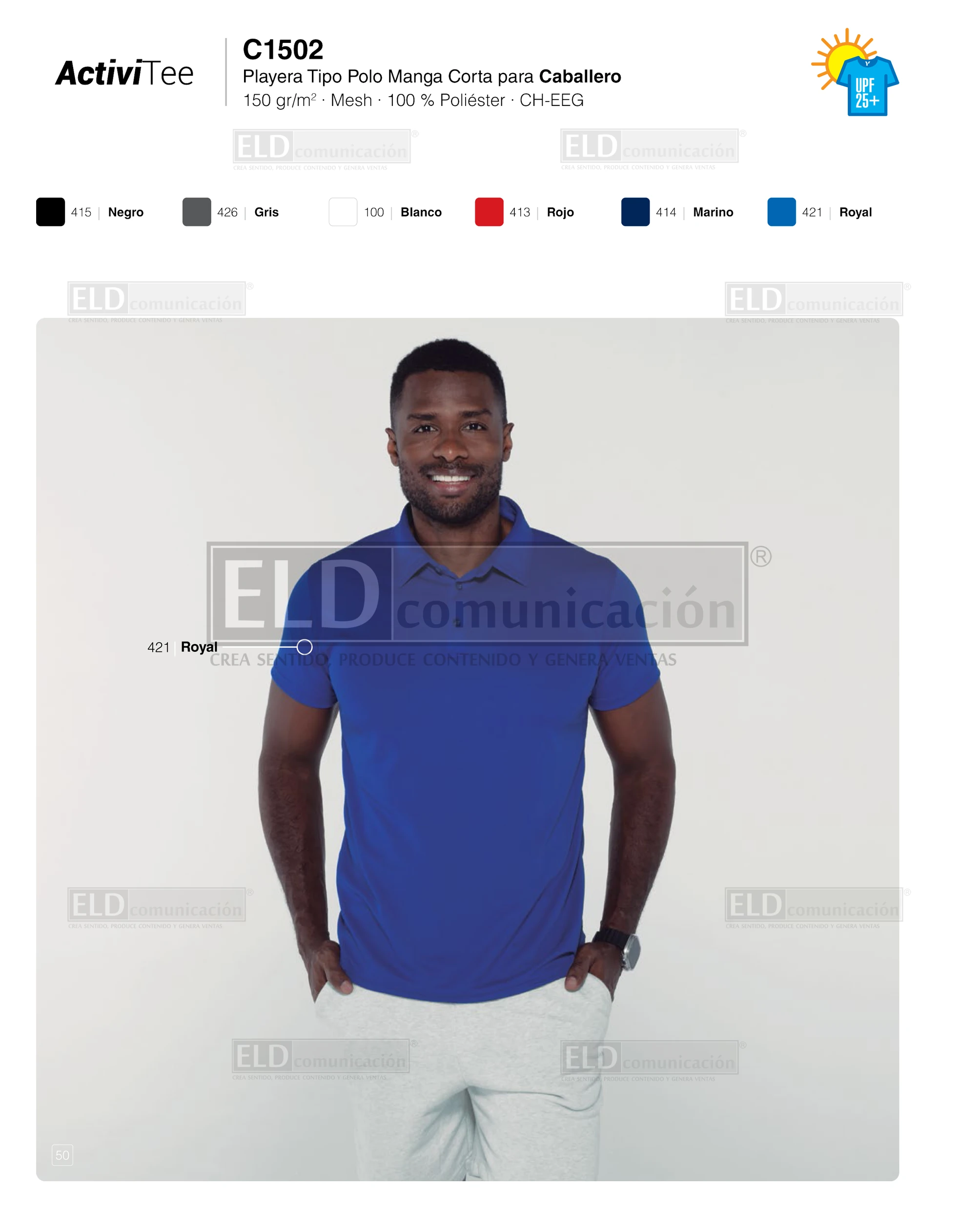 Camisa polo activi tee yazbek para caballero manga corta modelo C1502