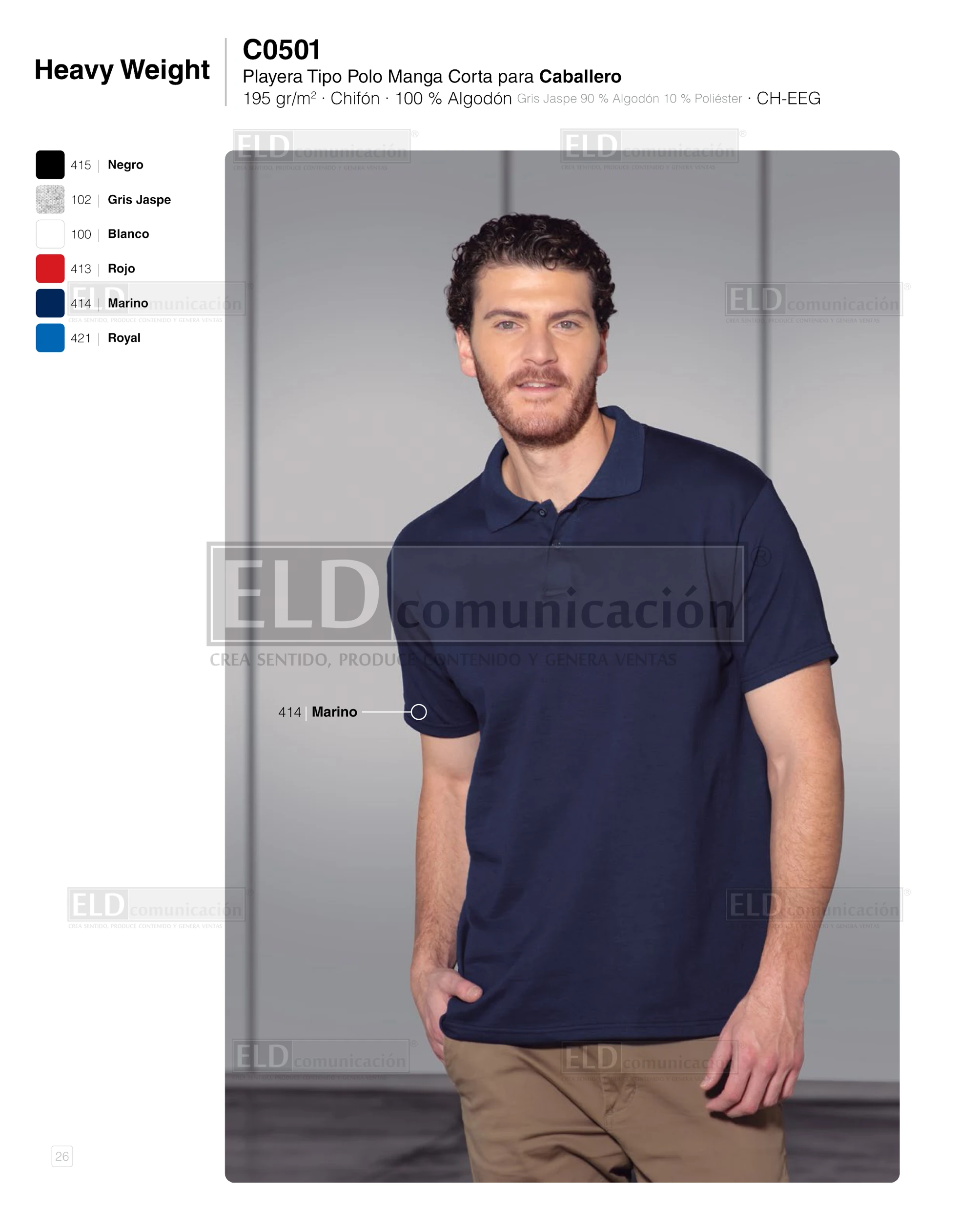 Camisa Polo Yazbek para Caballero Manga Corta Modelo C0501