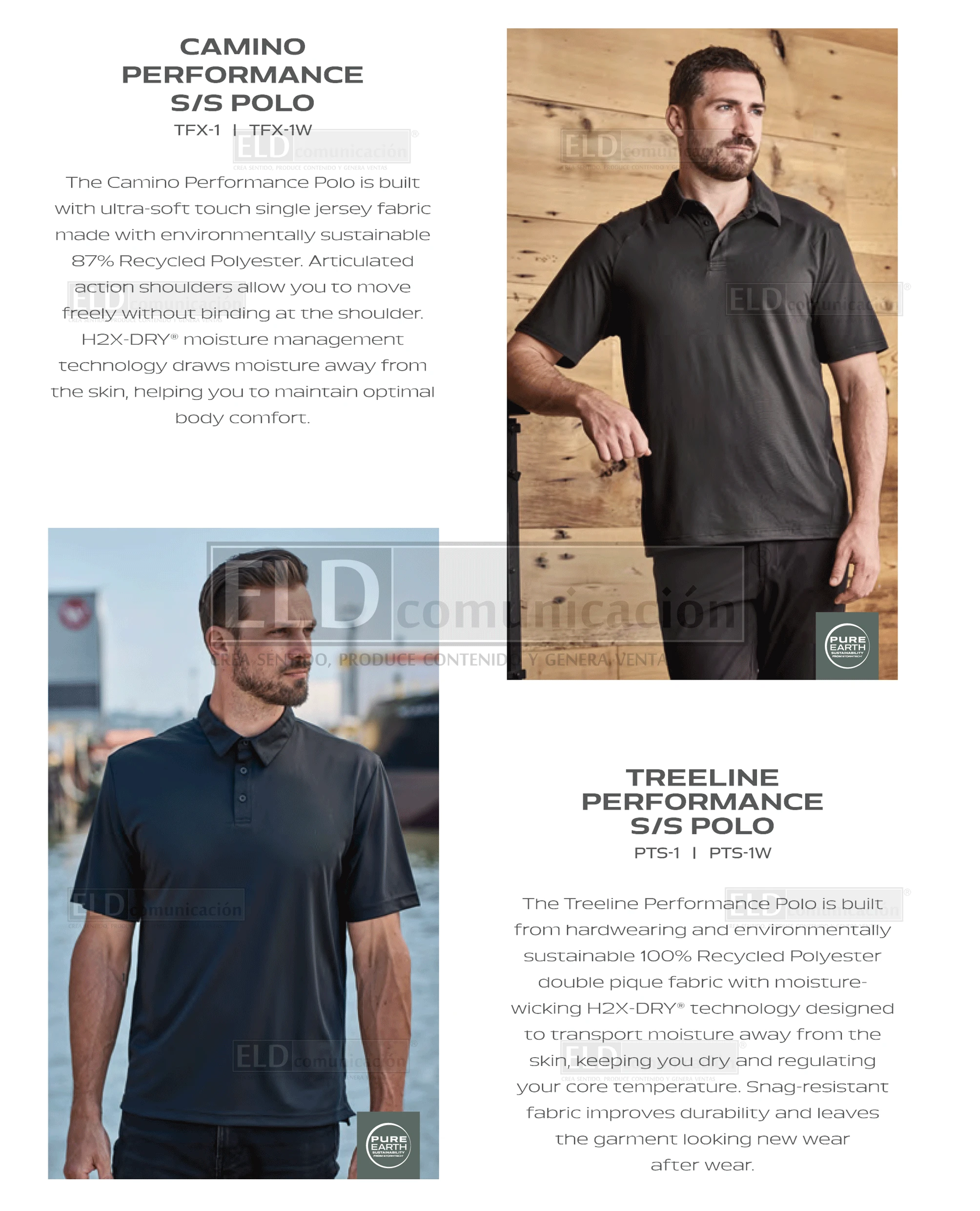 Camisas polo premium modelo camino y treeline stormtech