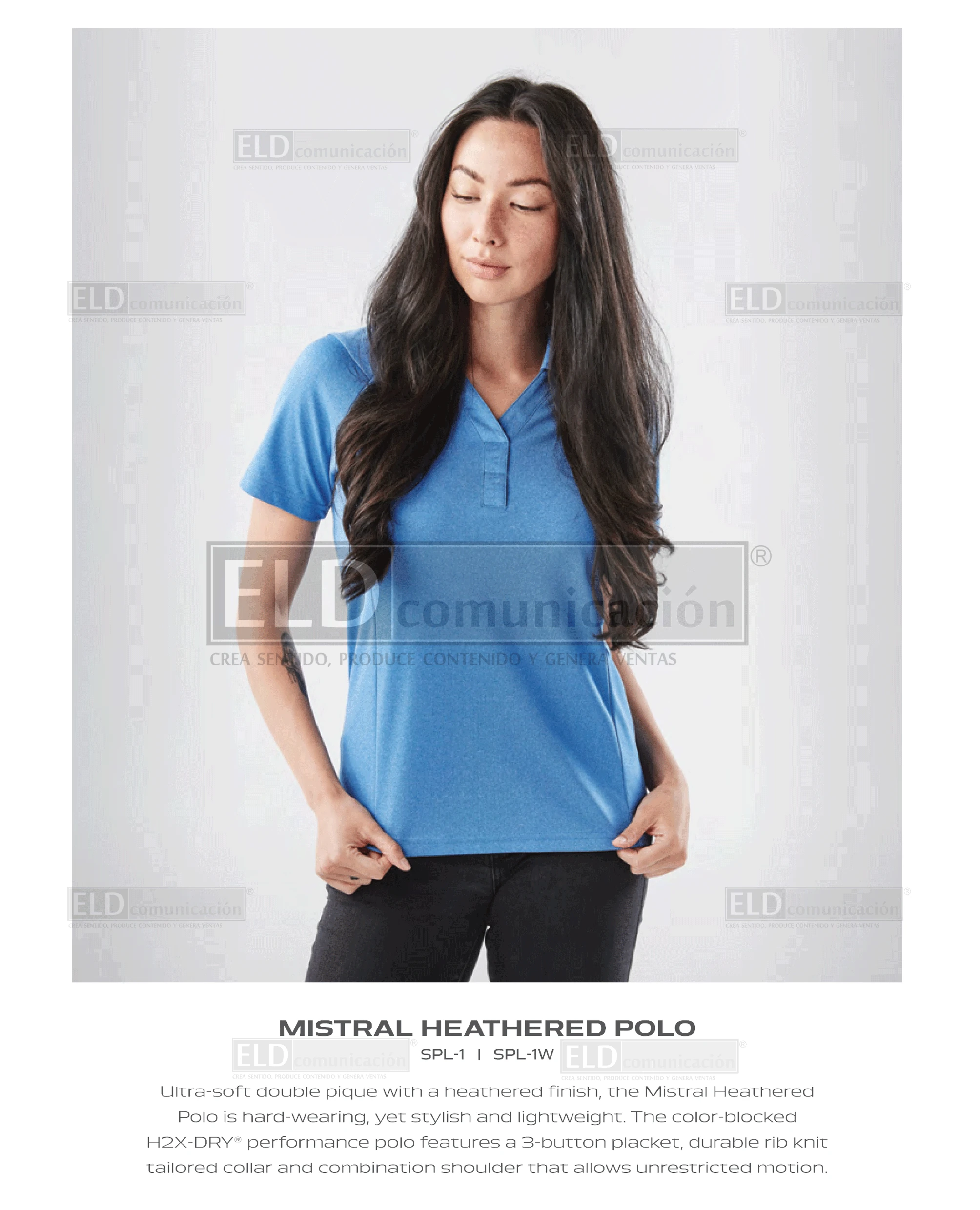 Camisas polo premium modelo mistral heathered stormtech