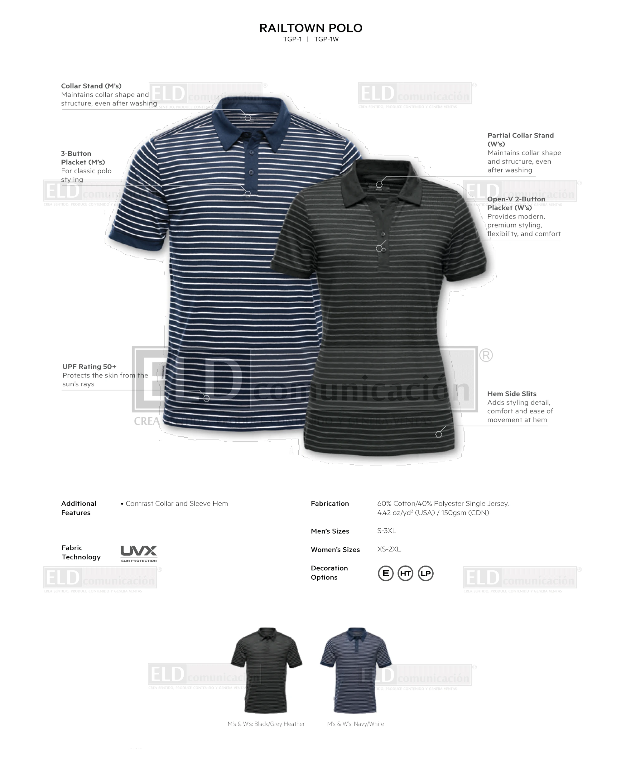 Camisas polo premium modelo railtown colores stormtech