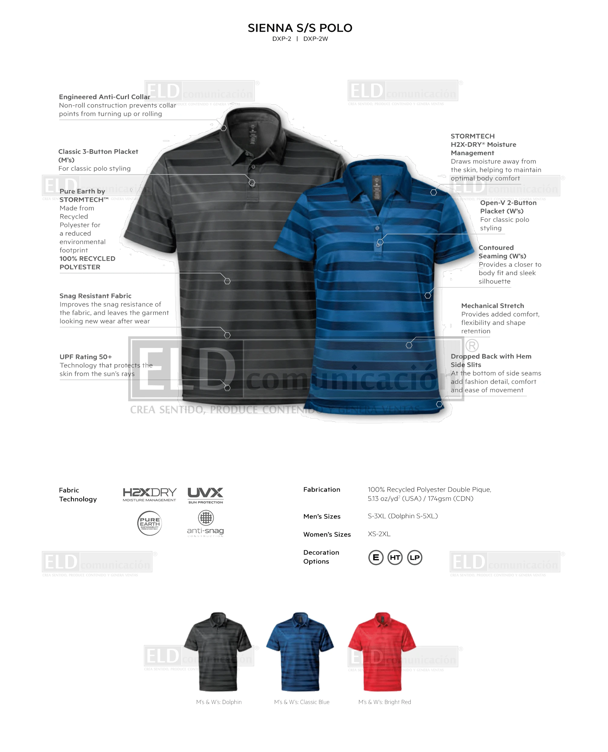 Camisas polo premium modelo sienna colores stormtech