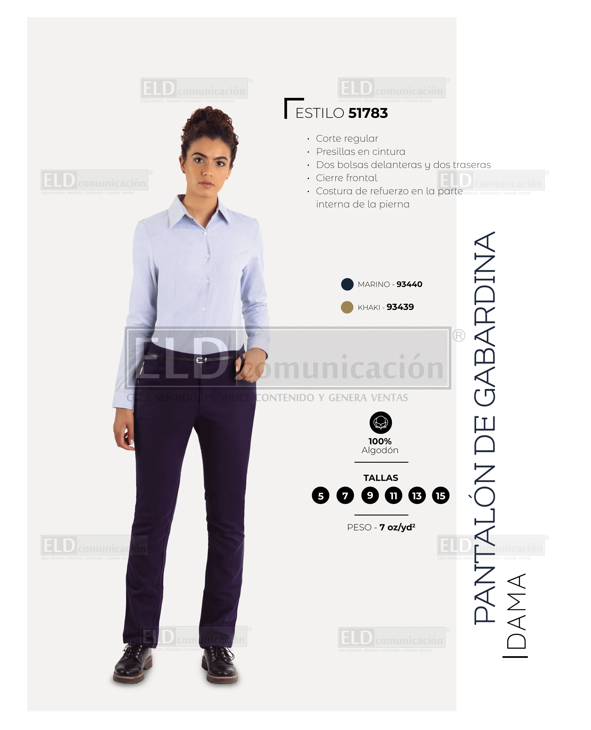 Pantalon de Gabardina Optima para Dama modelo 51783