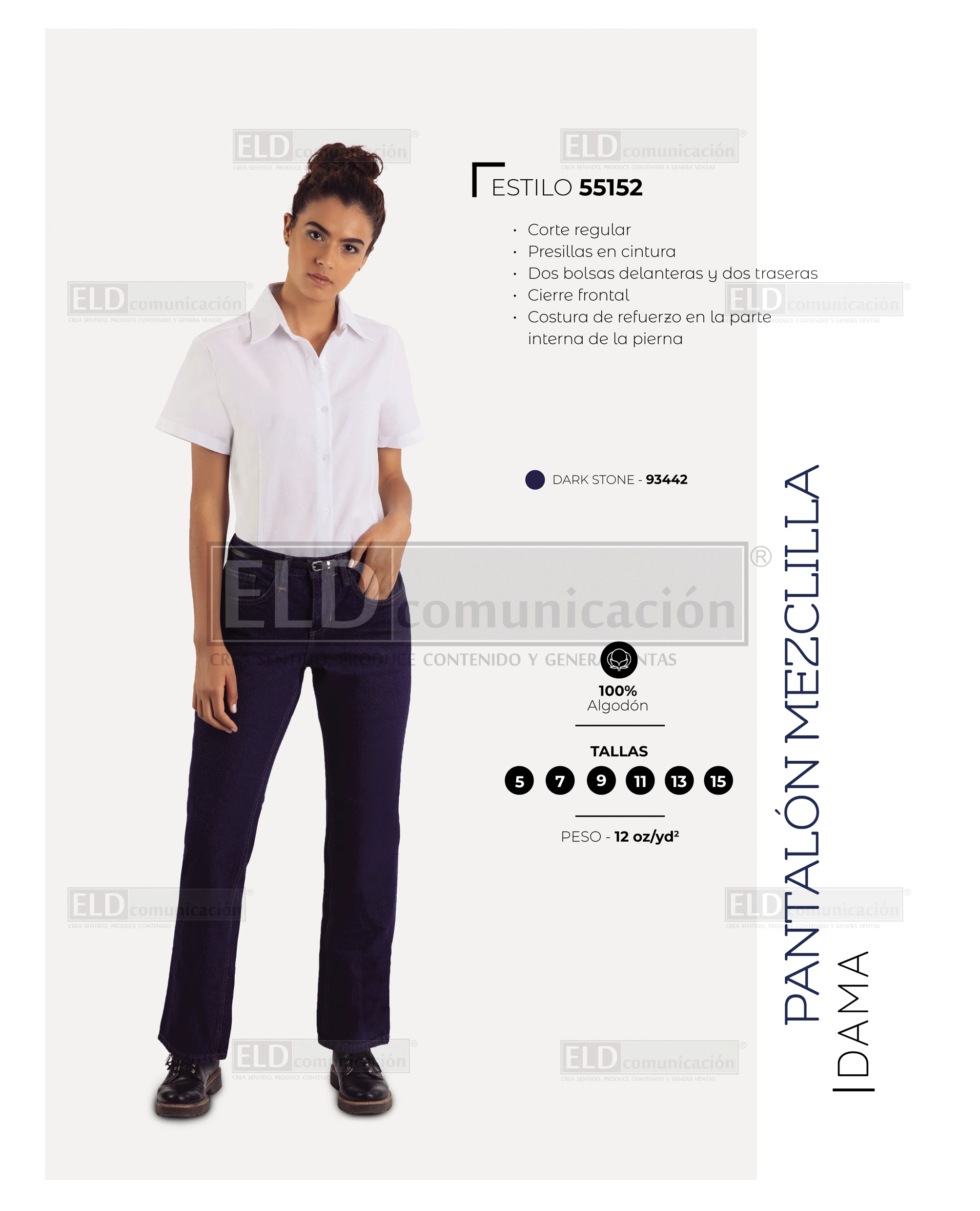 Pantalon de Mezclilla Optima para Dama modelo 55152