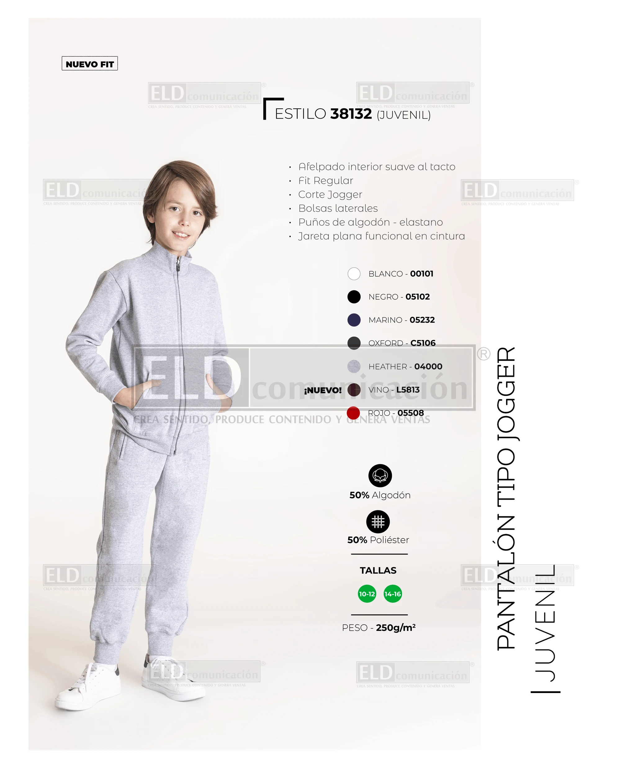 Pantalon optima infantil tipo jogger modelo 38132