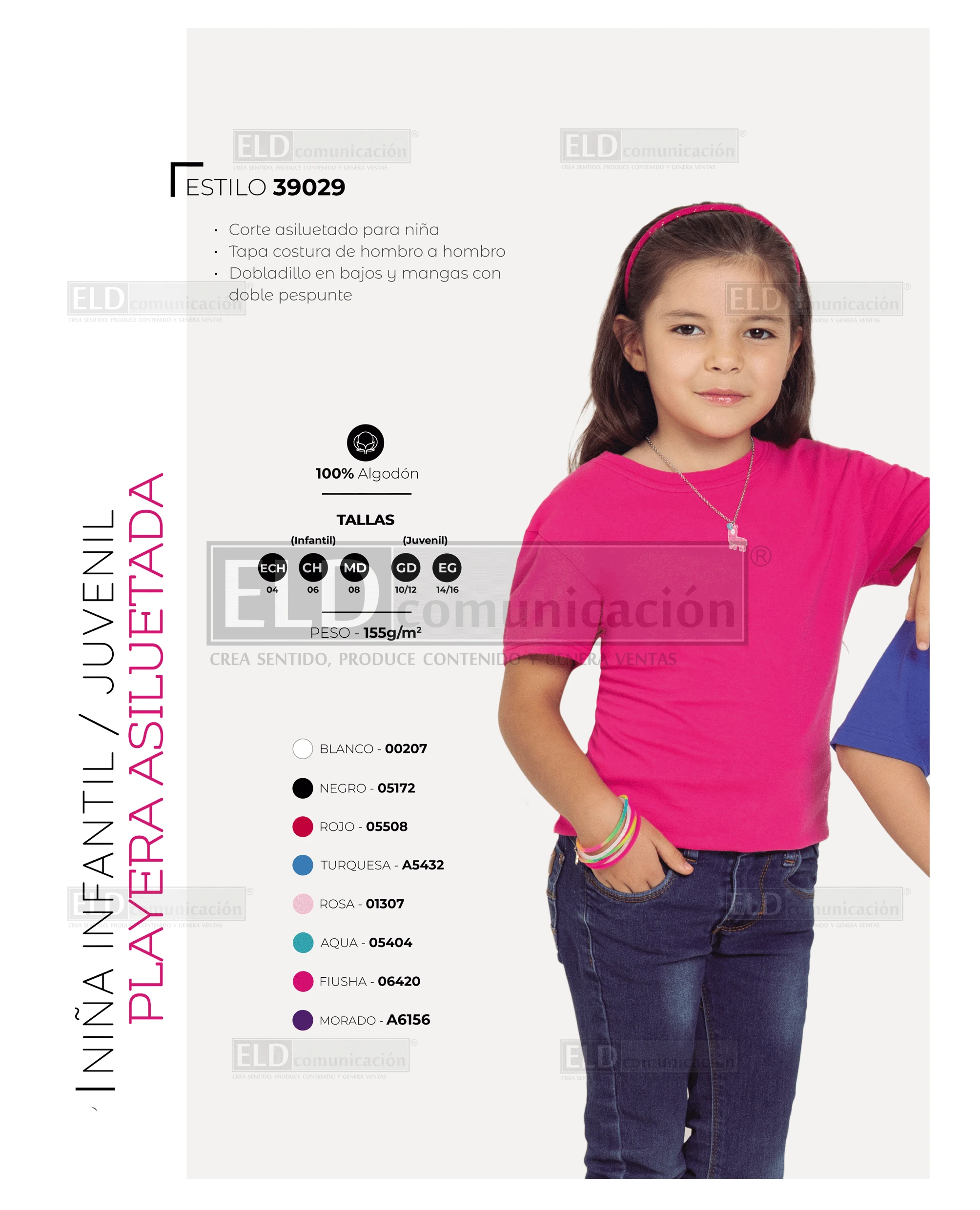 Playera Optima Infantil con Silueta modelo 39029