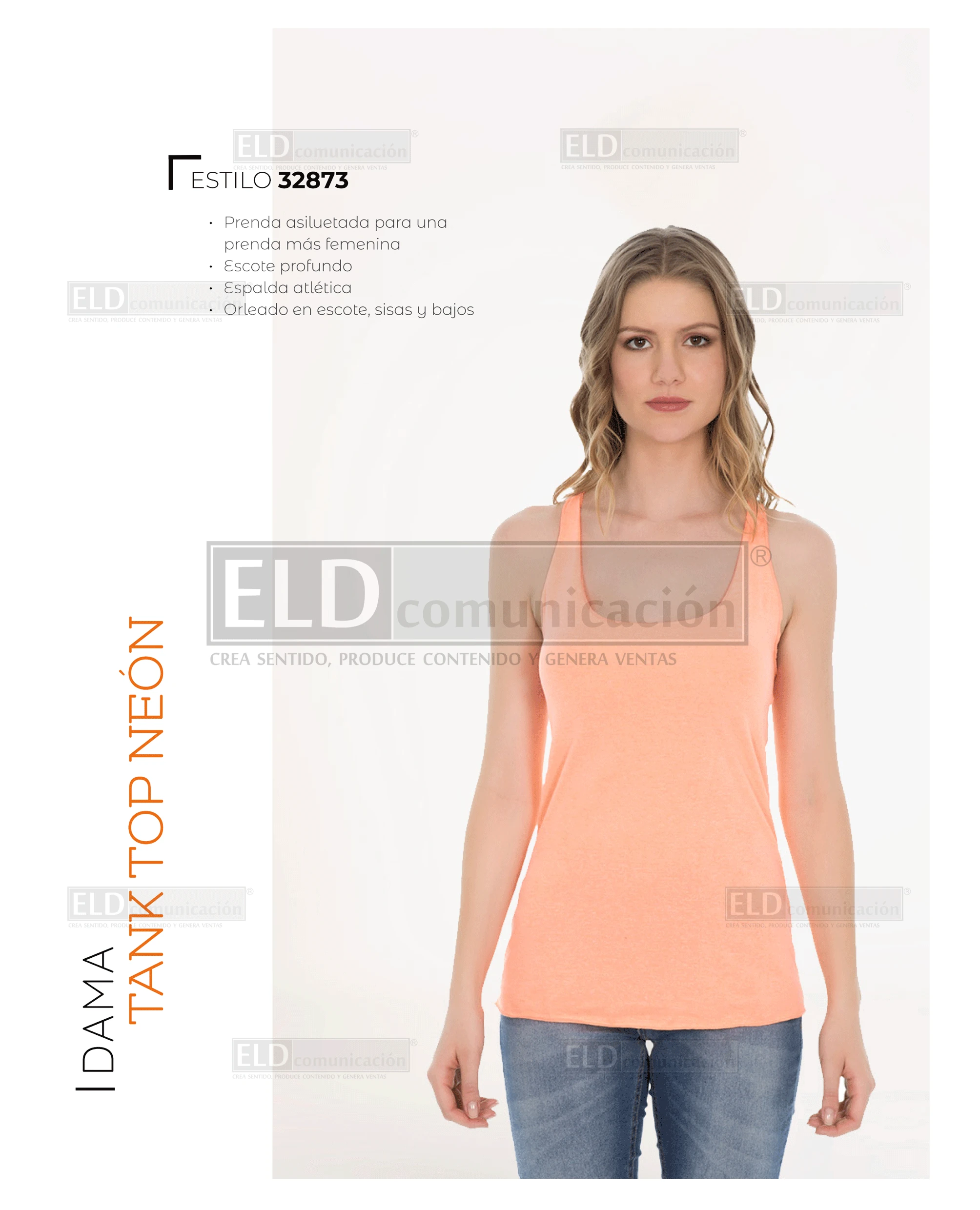 Playera optima para dama con silueta tank top neon modelo 32873