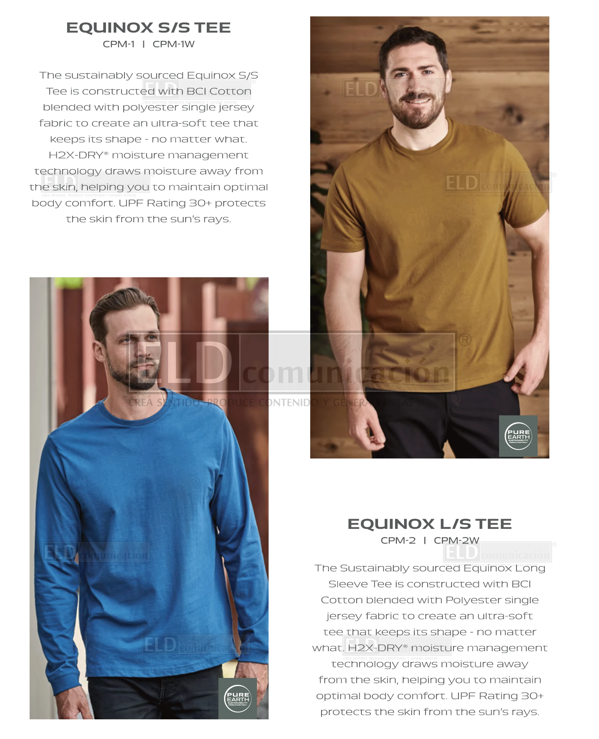 Playeras premium modelo equinox manga corta y manga larga stormtech