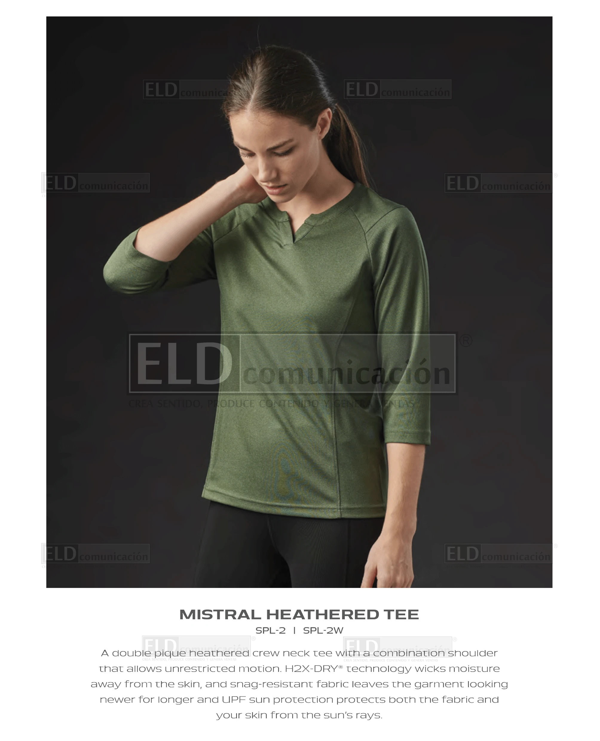 Playeras premium modelo mistral heathered manga cortas tormtech